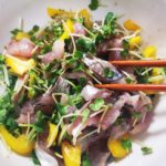 アジとパプリカの梅肉和え
