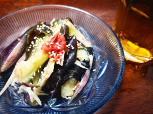 【なすの大量消費にも！】茄子とみょうがの梅和え