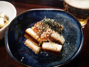 風邪のひきはじめに 長ネギの梅肉のせ