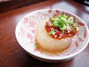 ほくほく温かい　ふろふき大根の梅味噌和え