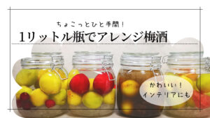 【梅しごと】1リットル瓶でアレンジ梅酒　ひと手間くわえて違いを楽しむ！！