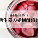 食中毒の予防にも　新生姜の赤梅酢漬け