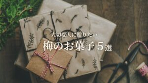 大切な人に贈りたい/梅のお菓子5選